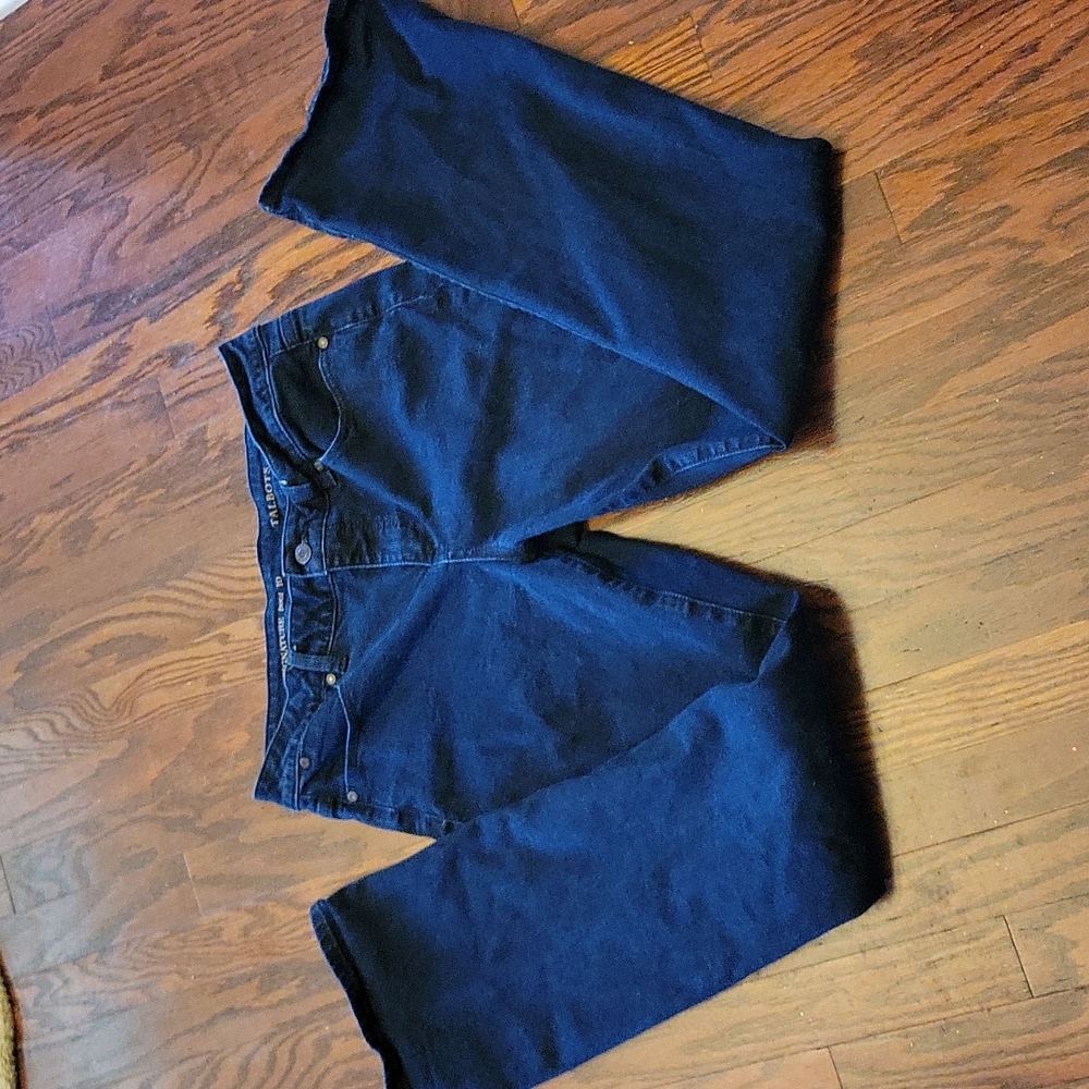 Talbots Signature Boot stretch classic 5 pocket dark wash blue jeans sz 10 EUC…
